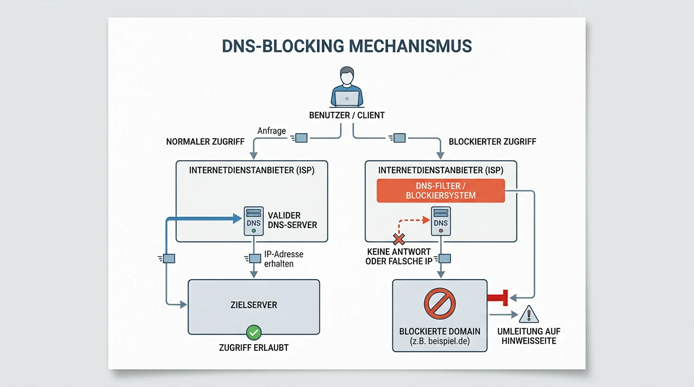 DNS-Blocking Schweiz Funktionsweise gesperrte Glücksspielanbieter Internetsperre