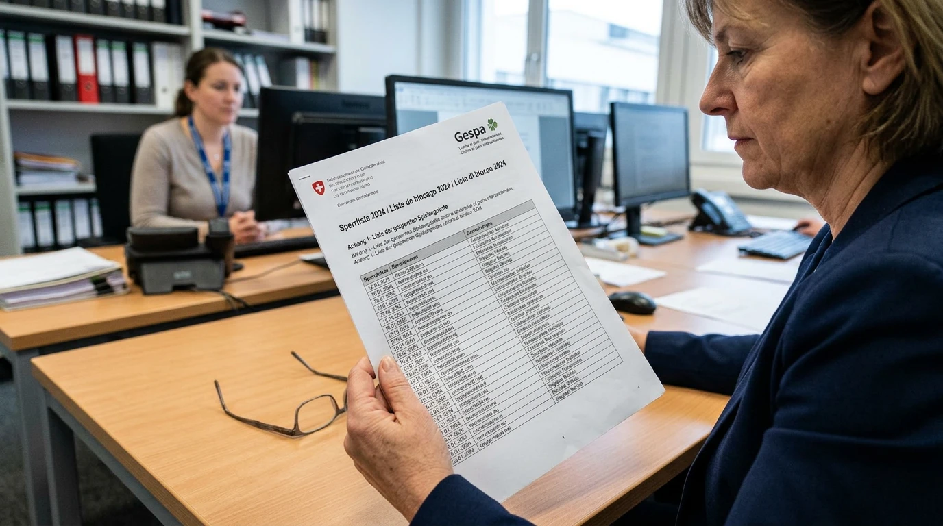 Gespa Sperrliste 490 gesperrte Glücksspiel Domains Schweiz BGS 2019