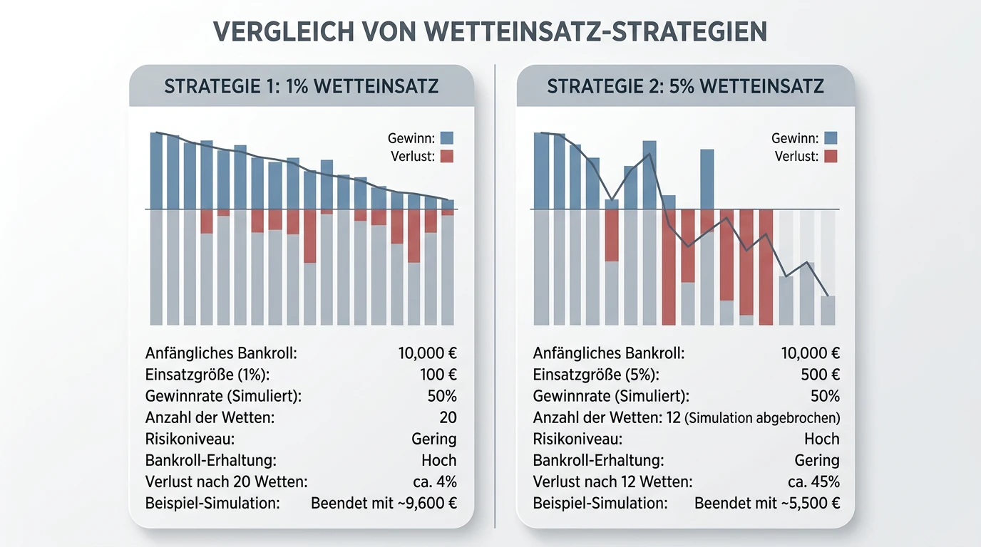 NFL Bankroll Einsatzgrössen Vergleich – wann 1% und wann 5% der Bankroll pro Wette sinnvoll sind