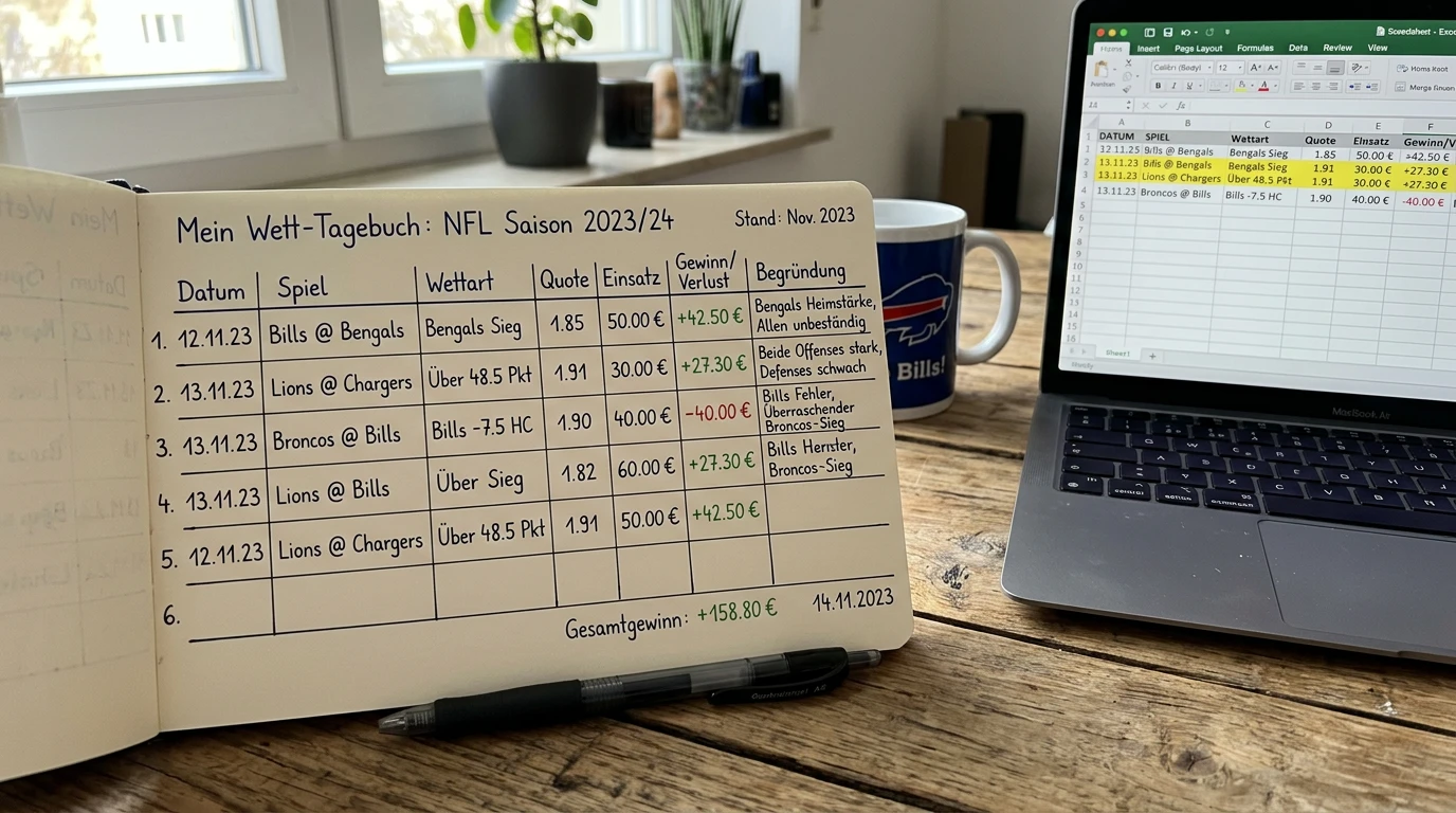 NFL Wettperformance Tracking Methoden – wie du ein Wett-Tagebuch für die NFL-Saison führst