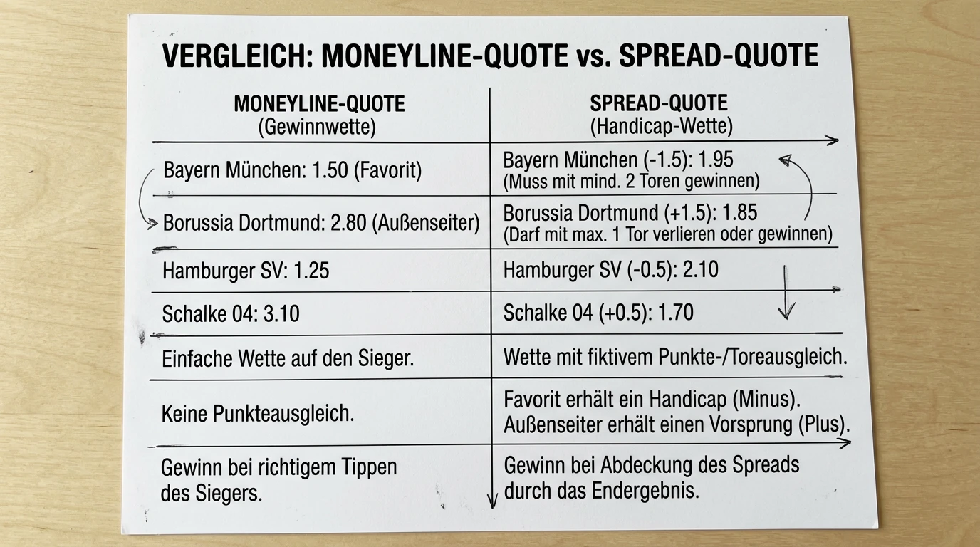 NFL Moneyline-Kombi vs. Spread-Kombi: Quotenstruktur und Risikoverteilung im Vergleich