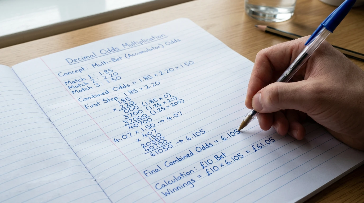 NFL Kombiwette Quotenmultiplikation: Wie drei Einzelwetten à 1.80 eine Gesamtquote von 5.83 ergeben