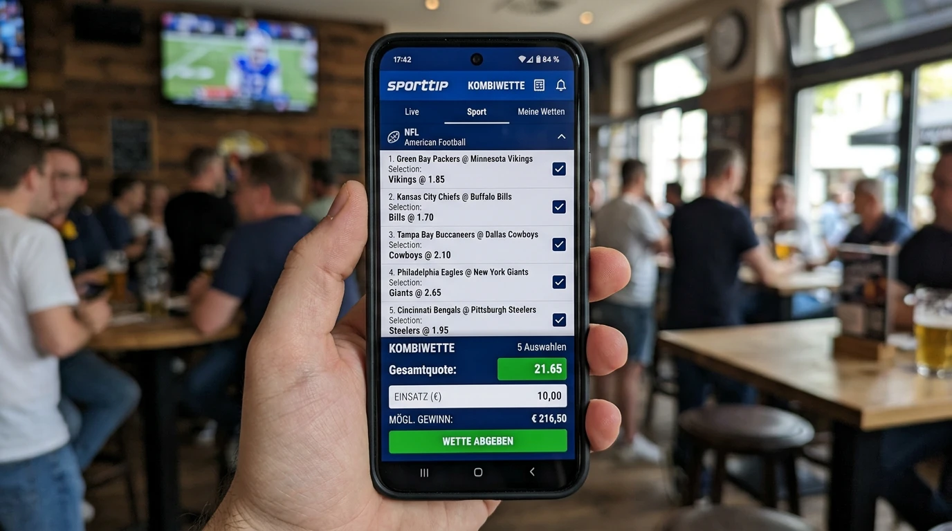 Sporttip NFL Kombischein: Mehrere NFL-Spiele legal auf einem Wettschein bei Swisslos kombinieren