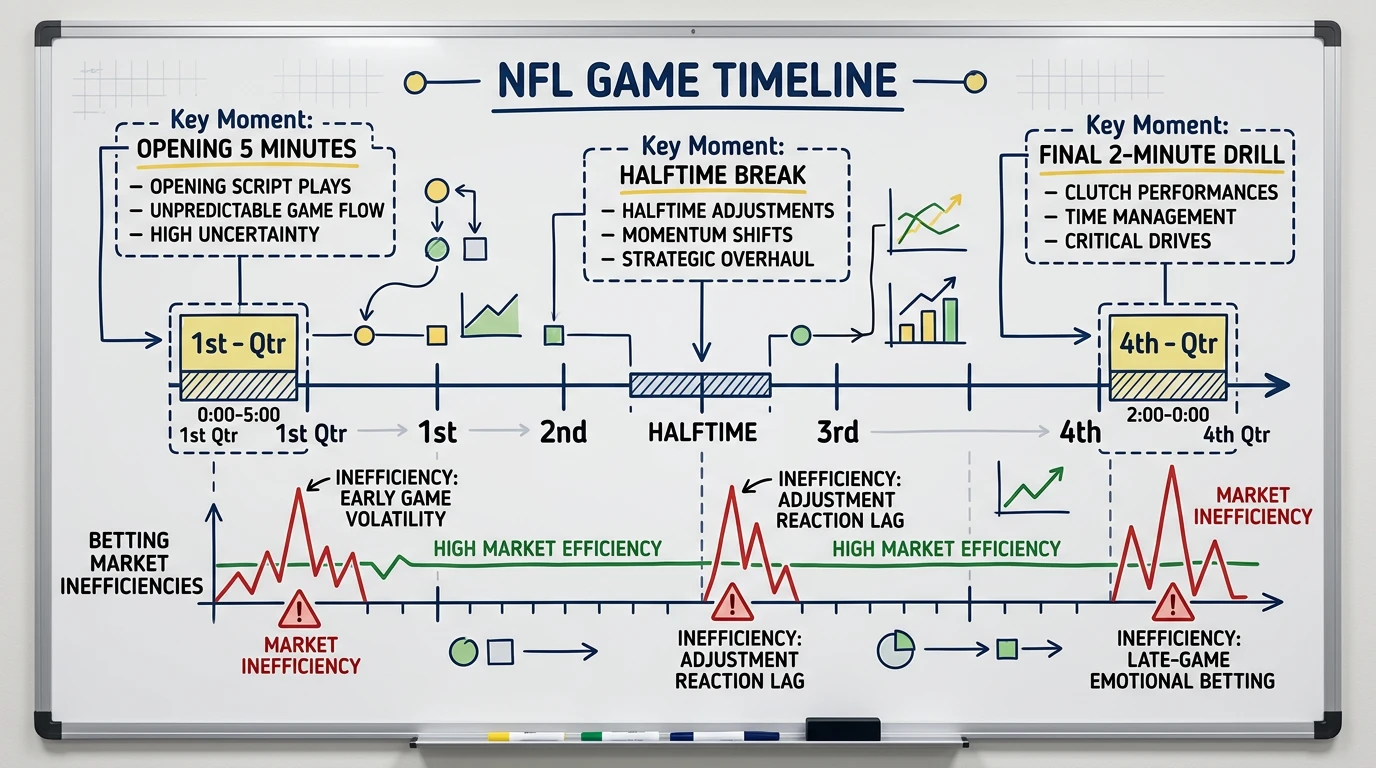 Beste Live-Wett-Fenster im NFL Spielverlauf wo Quoten ineffizient sind