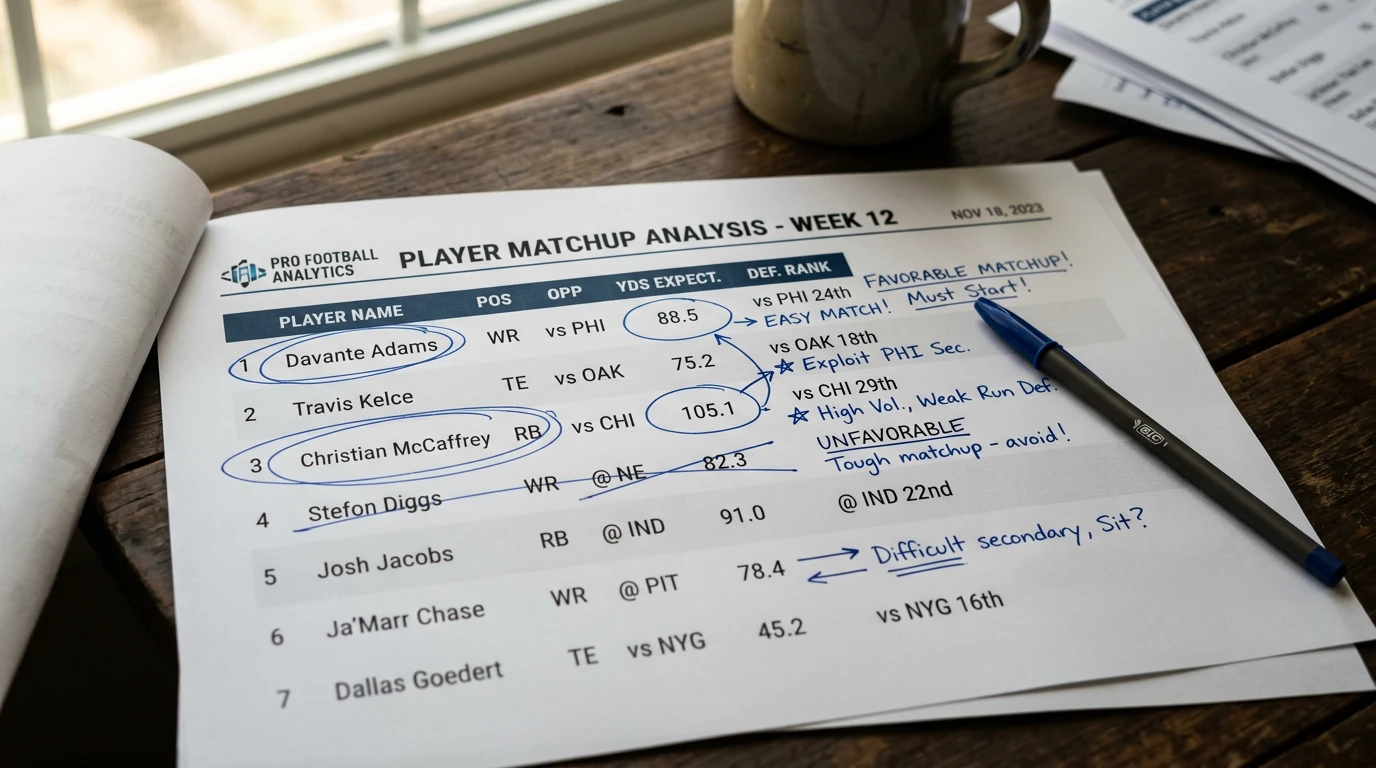 NFL Spieler Props Wert Analyse Wide Receiver Yards Matchup und Defensive Coverage