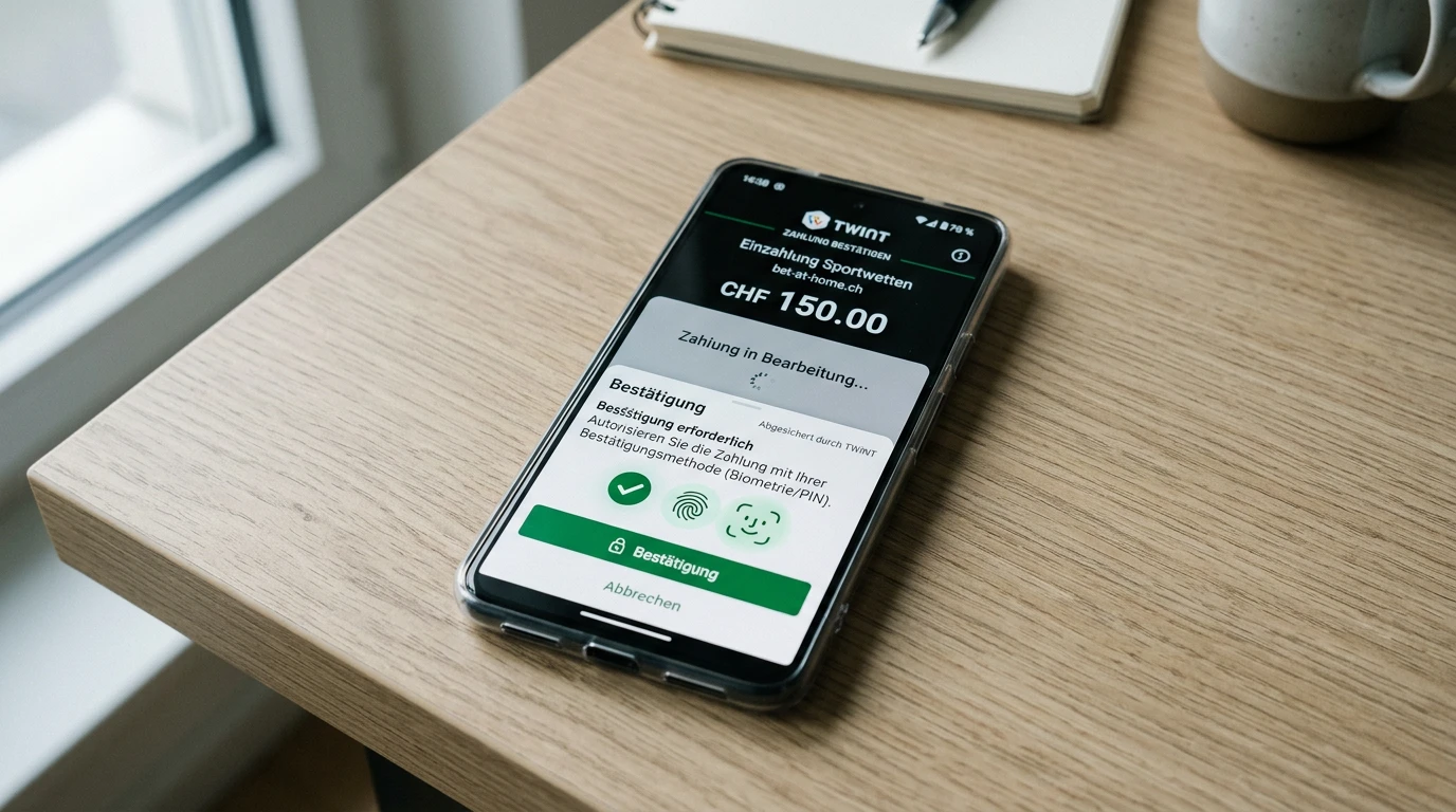 TWINT App auf dem Smartphone für Sportwetten-Einzahlungen bei Schweizer NFL-Anbietern