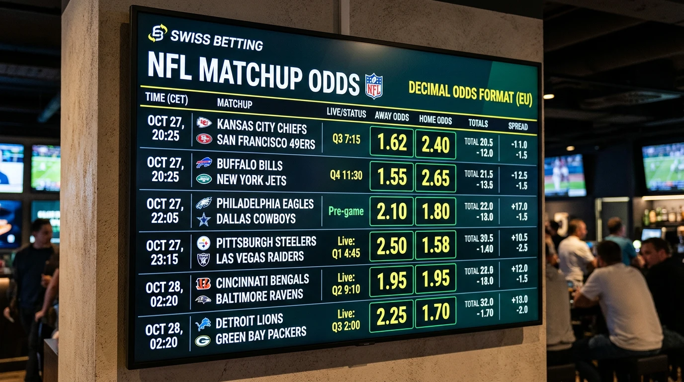 NFL Wettquoten lesen Schweiz – Dezimalquoten, Moneyline-Odds und implizite Wahrscheinlichkeiten verstehen