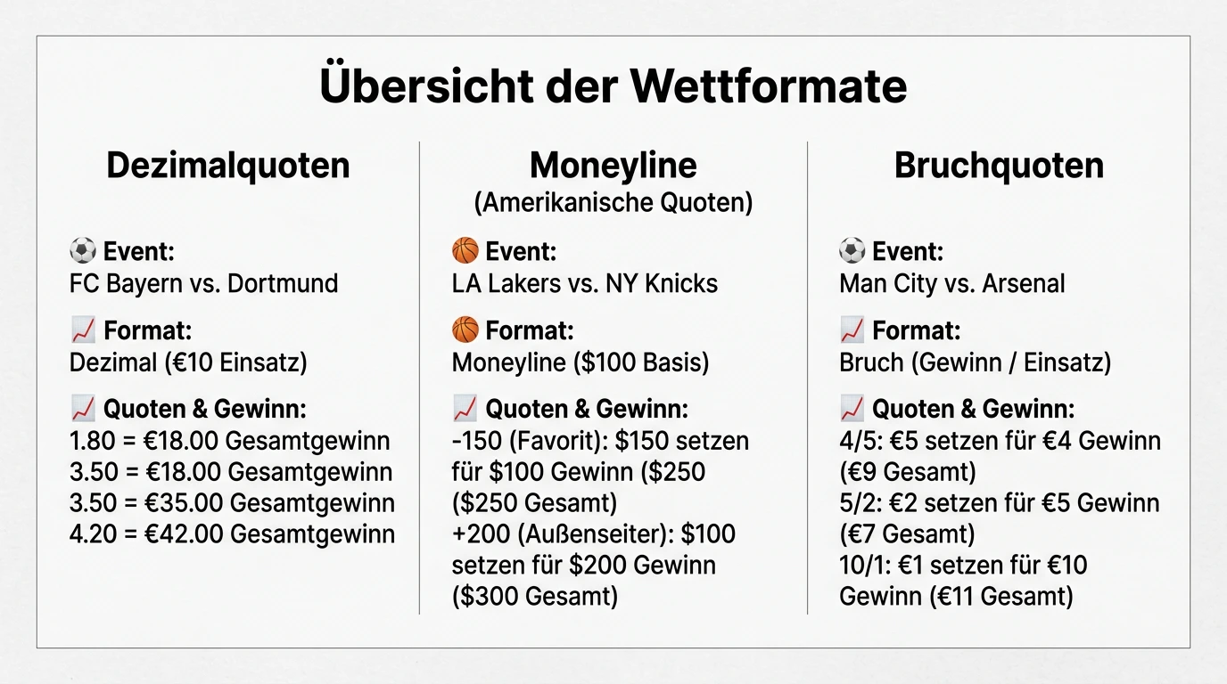 NFL Quoten-Formate erklärt – Dezimal, Moneyline und Fractional Odds im Vergleich für Schweizer Wetter