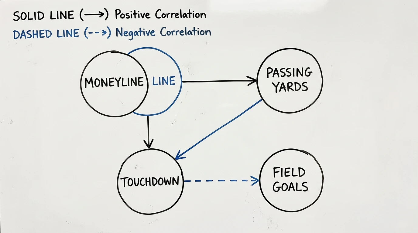 Same-Game-Parlay Korrelation NFL: Positive und negative Abhängigkeiten zwischen SGP-Beinen erklärt