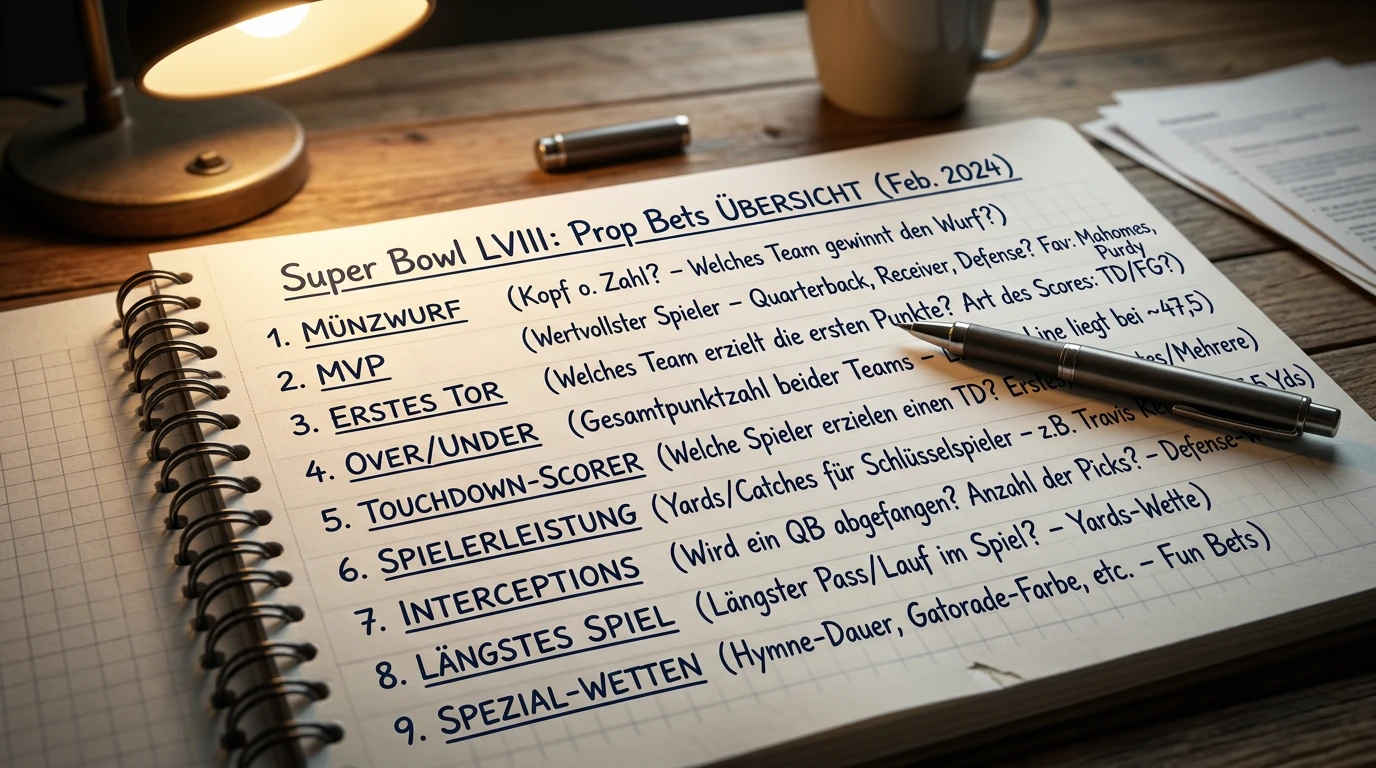 Super Bowl Prop Bets erklärt – Münzwurf MVP First Scorer und Halftime Props für Schweizer Tipper